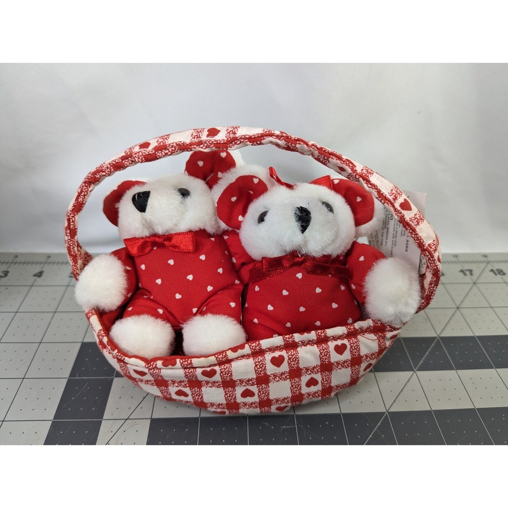 TB Trading Co Mini Bears in Basket Plush 5 Inch Walmart Valentines Stuffed Toy